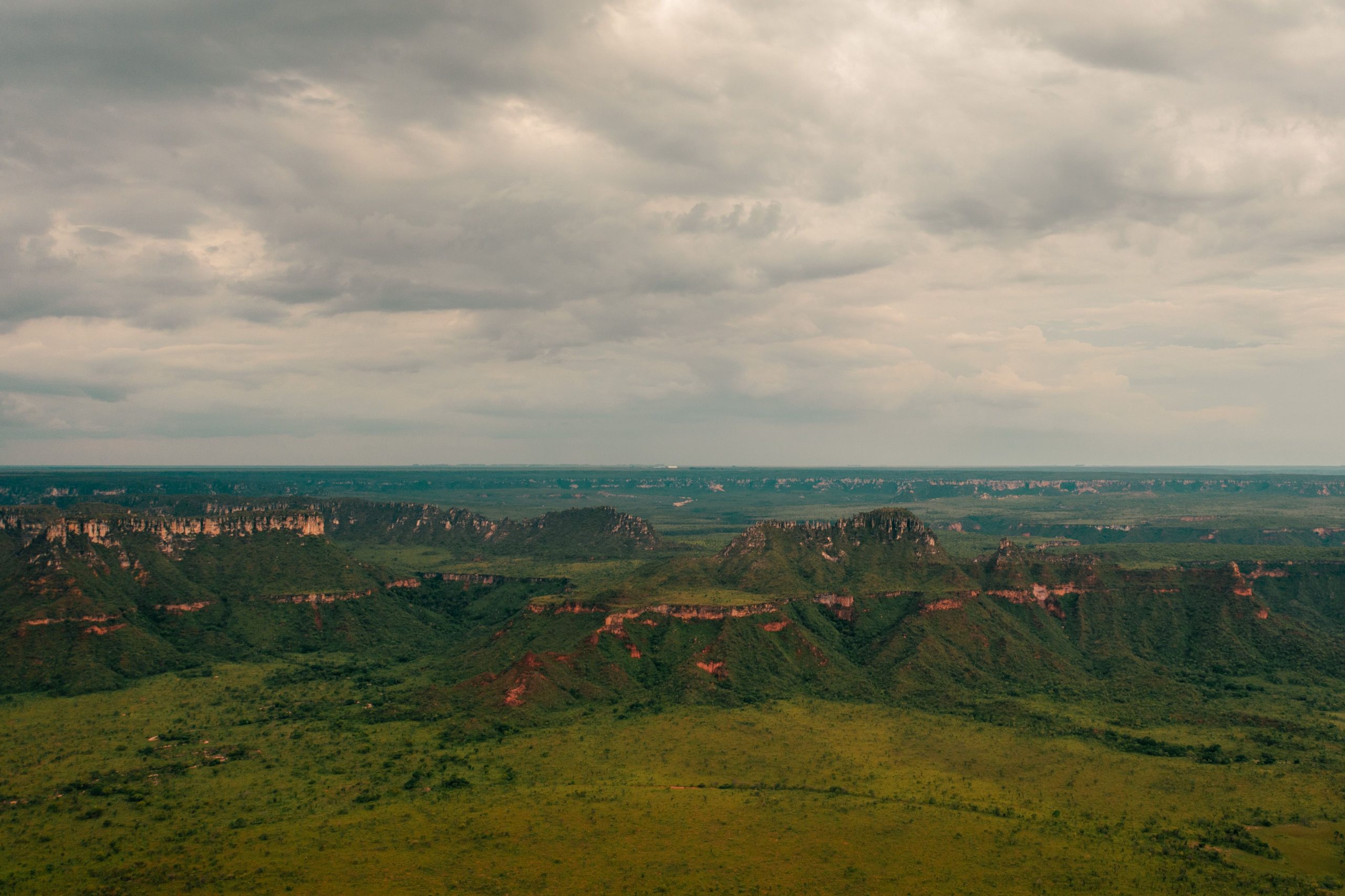Vista aérea das Serras Gerais, relevo típico do Estado do Tocantins